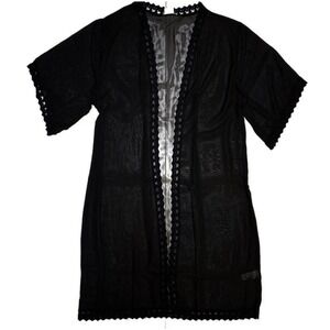 Large LuLaRoe CHLOE SOLID BLACK COVER UP KIMONO Fits 18/22